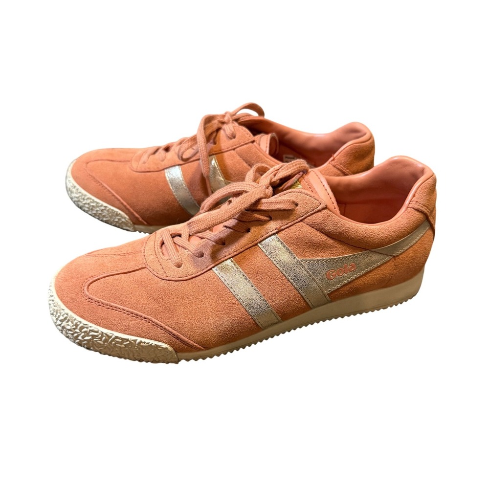Gola Womens Harrier Mirror‎ Sneakers,Peach/ Gold Tone, 8